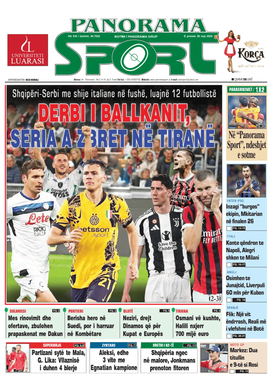 Prima-pagina-Panorama Sport-oggi-edizione-di-oggi-20250530